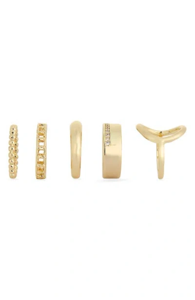 Nordstrom Rack Assorted 5-pack Ring Set In Gold