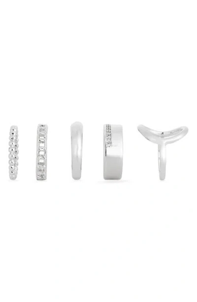 Nordstrom Rack Assorted 5-pack Ring Set In Silver
