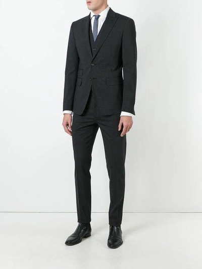 Shop Dsquared2 London Three-piece Suit In Grey