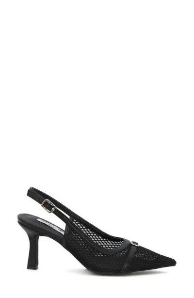 Seven7 Mesh Pointed Toe Slingback Pump In Black