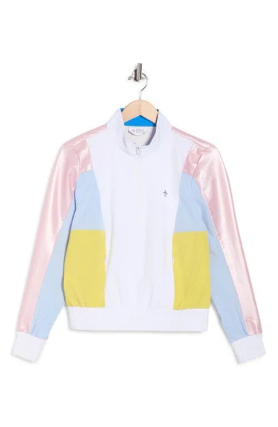 Original Penguin Colorblock Quarter Zip Pullover In Multi