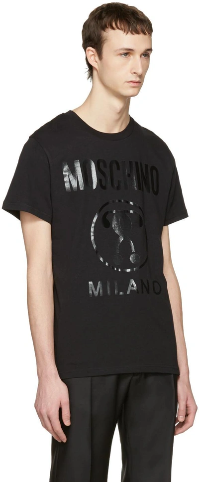 Shop Moschino Black Tonal Logo T-shirt In J0555 Black