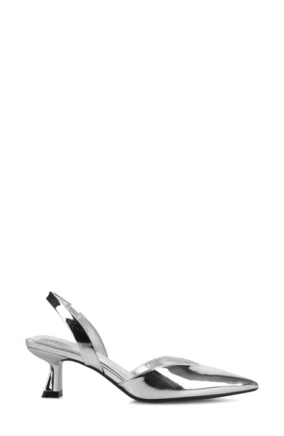 Journee Collection Fallon Slingback Pump In Silver