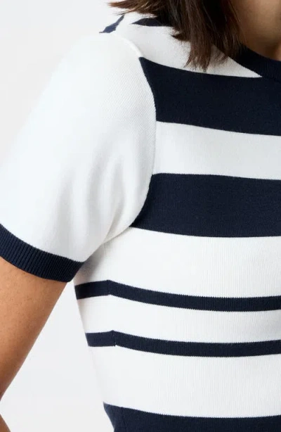 French Connection Maxime Stripe Short Sleeve Top In White
