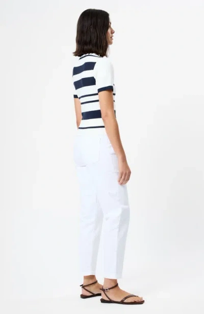 French Connection Maxime Stripe Short Sleeve Top In White