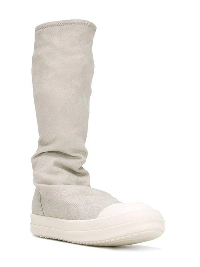 Shop Rick Owens High-top-sneakers Mit Langem Schaft - Grau In Grey