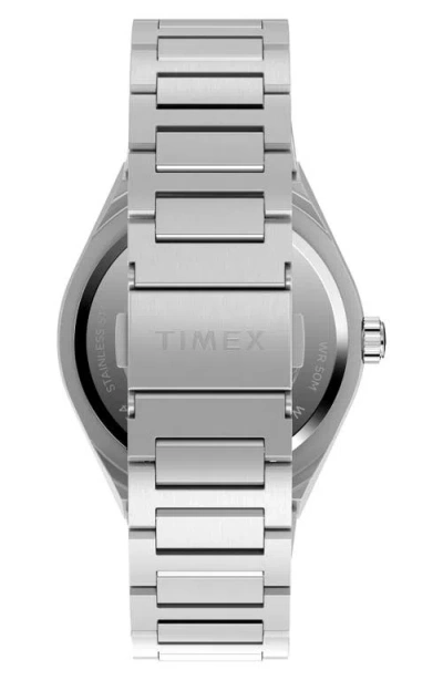 Timex Q Continental Gmt 39mm Watch In Silver