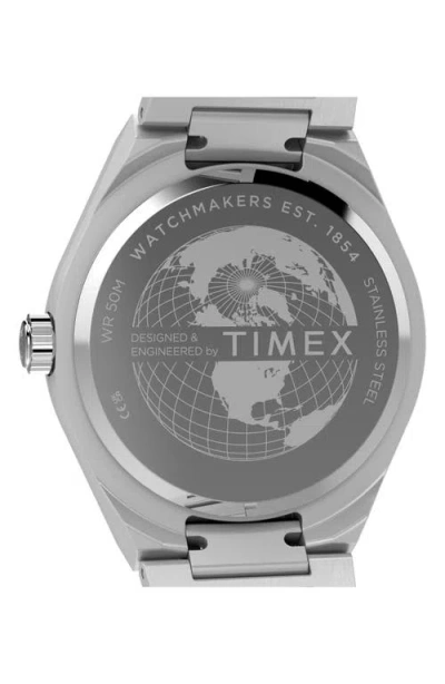 Timex Q Continental Gmt 39mm Watch In Silver