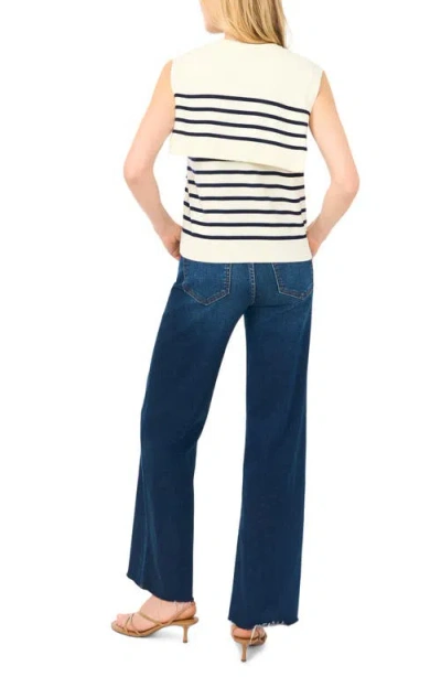 Halogenr Halogen(r) Stripe Front Tie Sleeveless Sweater In White