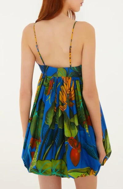 Farm Rio Banana Grapes Blue Sleeveless Mini Dress Banana Grapes Blue