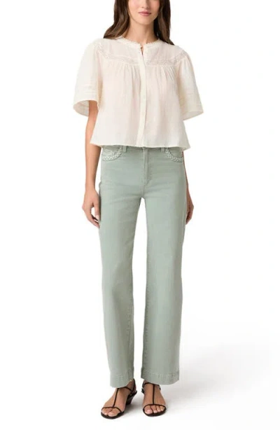 Paige Cotton Embroidered Pasadena Blouse In White
