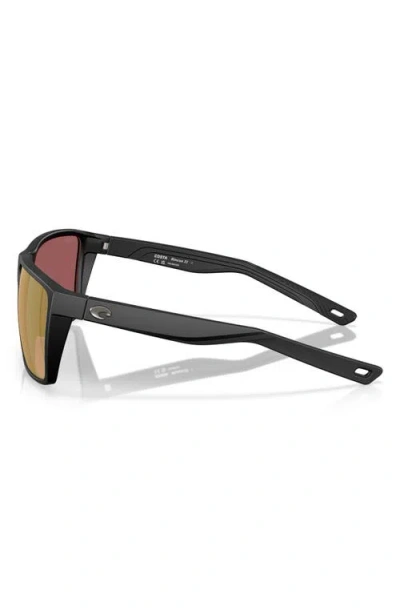 Costa Del Mar Broadbill Ii 58mm Polarized Rectangular Sunglasses In Black