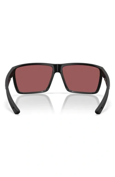 Costa Del Mar Broadbill Ii 58mm Polarized Rectangular Sunglasses In Black