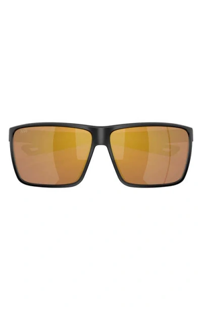 Costa Del Mar Broadbill Ii 58mm Polarized Rectangular Sunglasses In Black