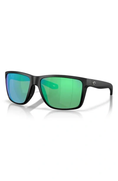 Costa Del Mar Broadbill Ii Xl 62mm Polarized Oversize Rectangular Sunglasses In Green