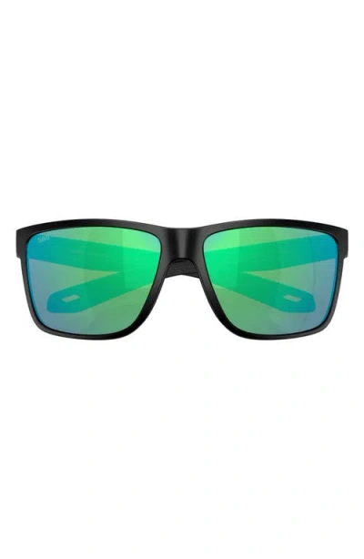 Costa Del Mar Broadbill Ii Xl 62mm Polarized Oversize Rectangular Sunglasses In Green