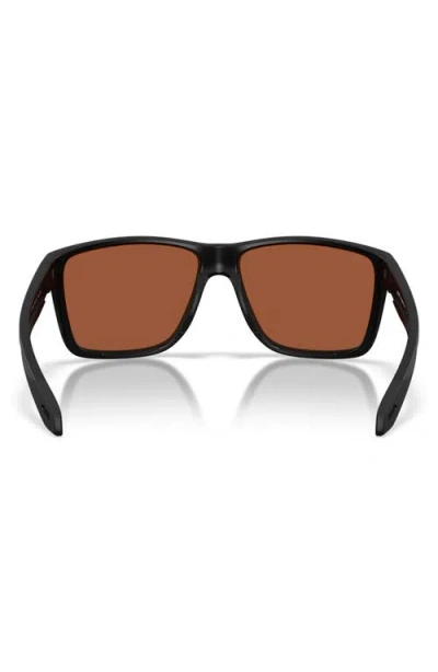Costa Del Mar Broadbill Ii Xl 62mm Polarized Oversize Rectangular Sunglasses In Green