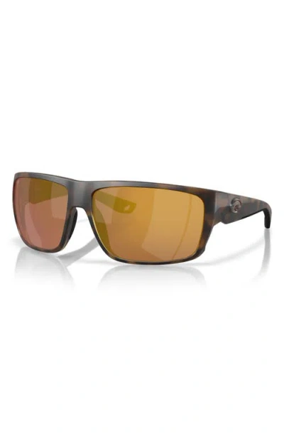 Costa Del Mar 64mm Polarized Rectangular Sunglasses In Orange