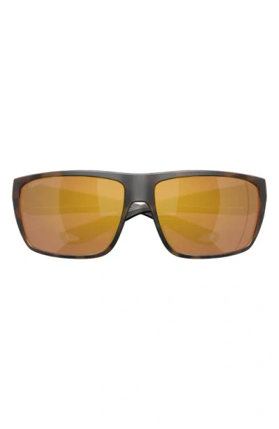 Costa Del Mar 64mm Polarized Rectangular Sunglasses In Orange