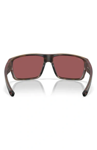 Costa Del Mar 64mm Polarized Rectangular Sunglasses In Orange