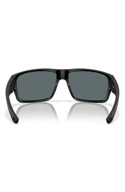 Costa Del Mar Rincon Ii 64mm Mirrored Polarized Oversize Rectangular Sunglasses In Black