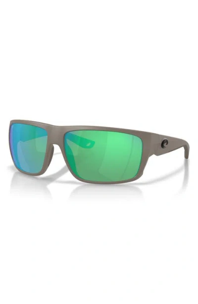 Costa Del Mar 64mm Polarized Rectangular Sunglasses In Gray