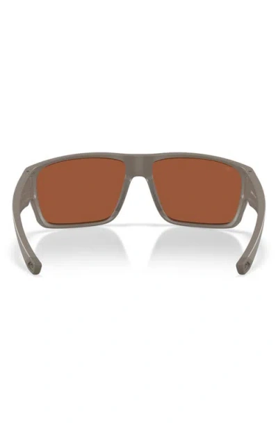 Costa Del Mar 64mm Polarized Rectangular Sunglasses In Gray