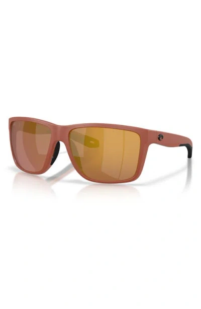 Costa Del Mar Broadbill Ii Xl 62mm Polarized Oversize Rectangular Sunglasses In Brown