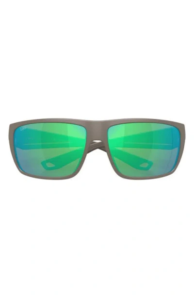 Costa Del Mar 64mm Polarized Rectangular Sunglasses In Gray