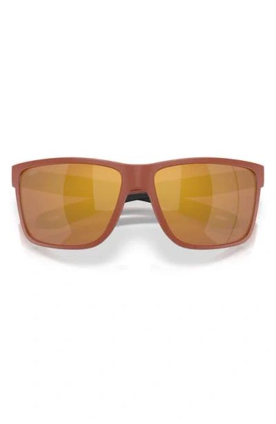 Costa Del Mar Broadbill Ii Xl 62mm Polarized Oversize Rectangular Sunglasses In Brown