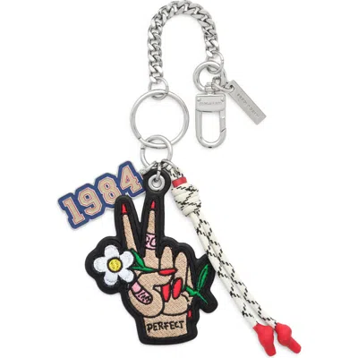 Marc Jacobs The Cluster Peace Sign Bag Charm In Transparent