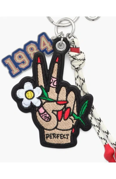 Marc Jacobs The Cluster Peace Sign Bag Charm In Transparent