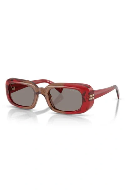 Miu Miu 52mm Rectangular Sunglasses In Brown