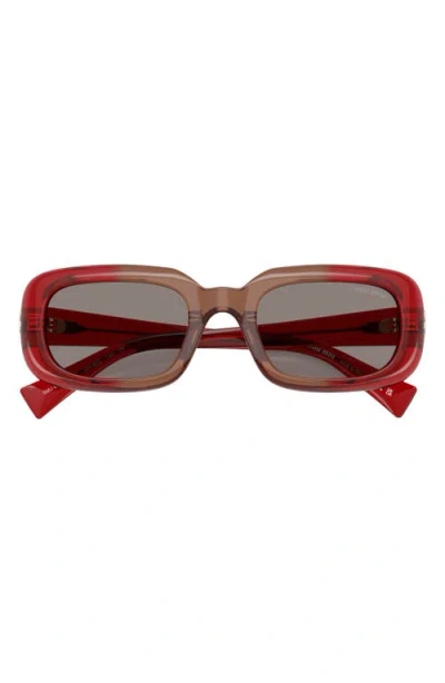 Miu Miu 52mm Rectangular Sunglasses In Brown