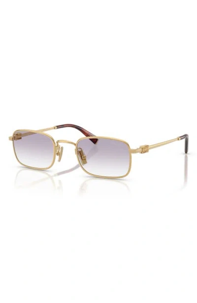 Miu Miu 49mm Rectangular Sunglasses In Gold