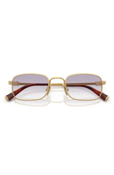 Miu Miu 49mm Rectangular Sunglasses In Gold