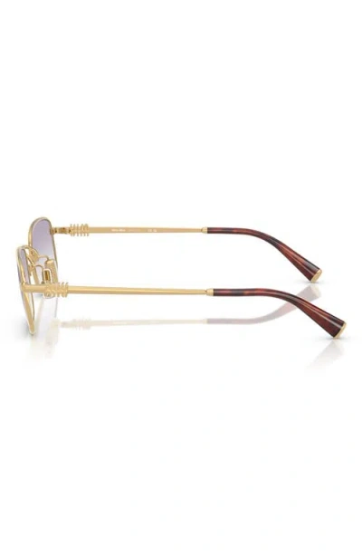 Miu Miu 49mm Rectangular Sunglasses In Gold