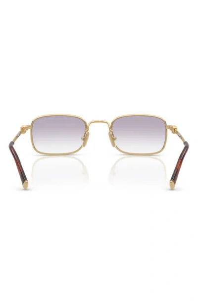 Miu Miu 49mm Rectangular Sunglasses In Gold