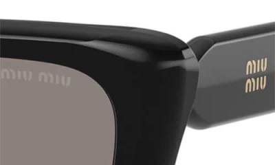 Miu Miu 56mm Rectangular Sunglasses In Black