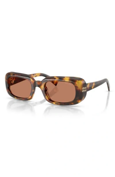 Miu Miu 52mm Rectangular Sunglasses In Brown