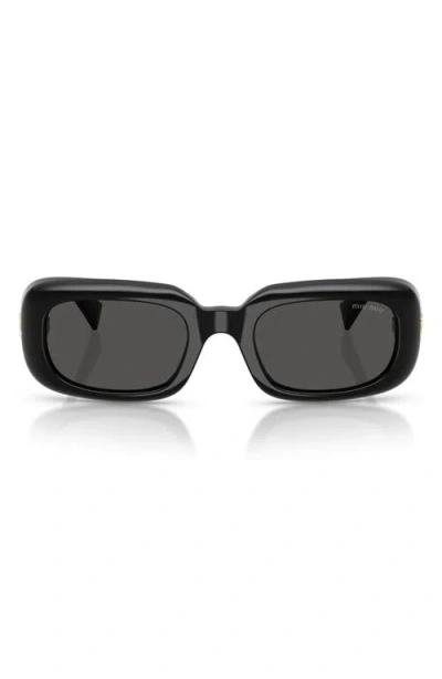 Miu Miu 52mm Rectangular Sunglasses In Black