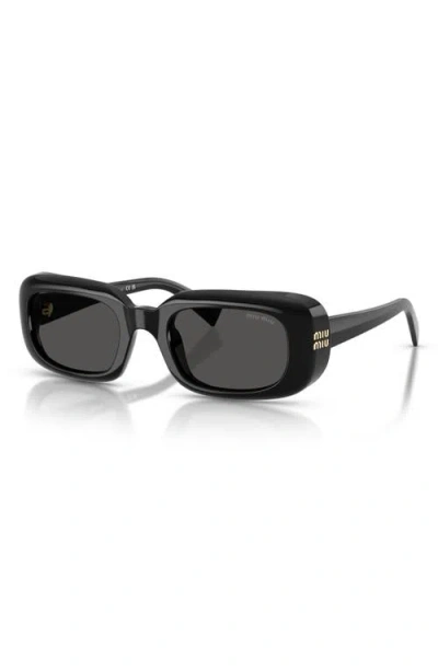 Miu Miu 52mm Rectangular Sunglasses In Black