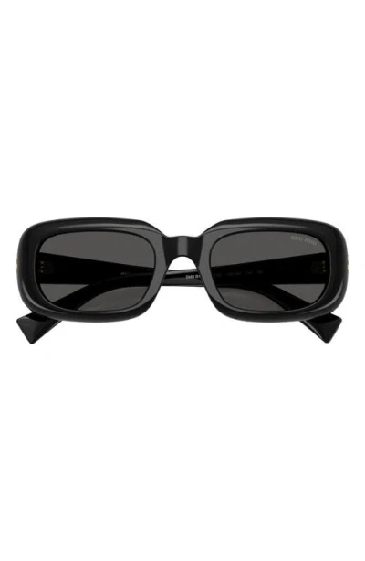 Miu Miu 52mm Rectangular Sunglasses In Black