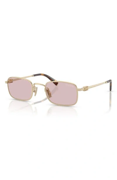 Miu Miu 49mm Rectangular Sunglasses In Pink