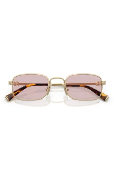 Miu Miu 49mm Rectangular Sunglasses In Pink