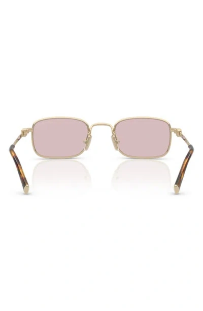 Miu Miu 49mm Rectangular Sunglasses In Pink