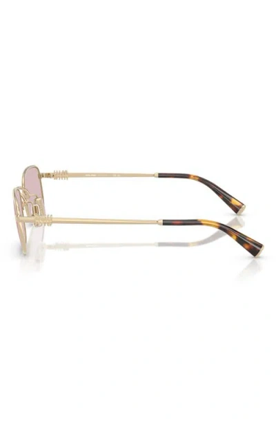 Miu Miu 49mm Rectangular Sunglasses In Pink