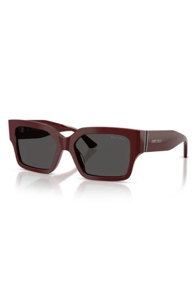 Jimmy Choo 55mm Rectangular Sunglasses In Brown