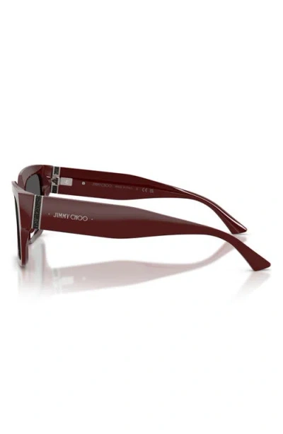 Jimmy Choo 55mm Rectangular Sunglasses In Brown