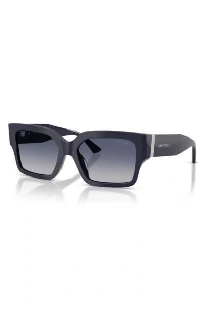 Jimmy Choo 55mm Rectangular Sunglasses In Gray